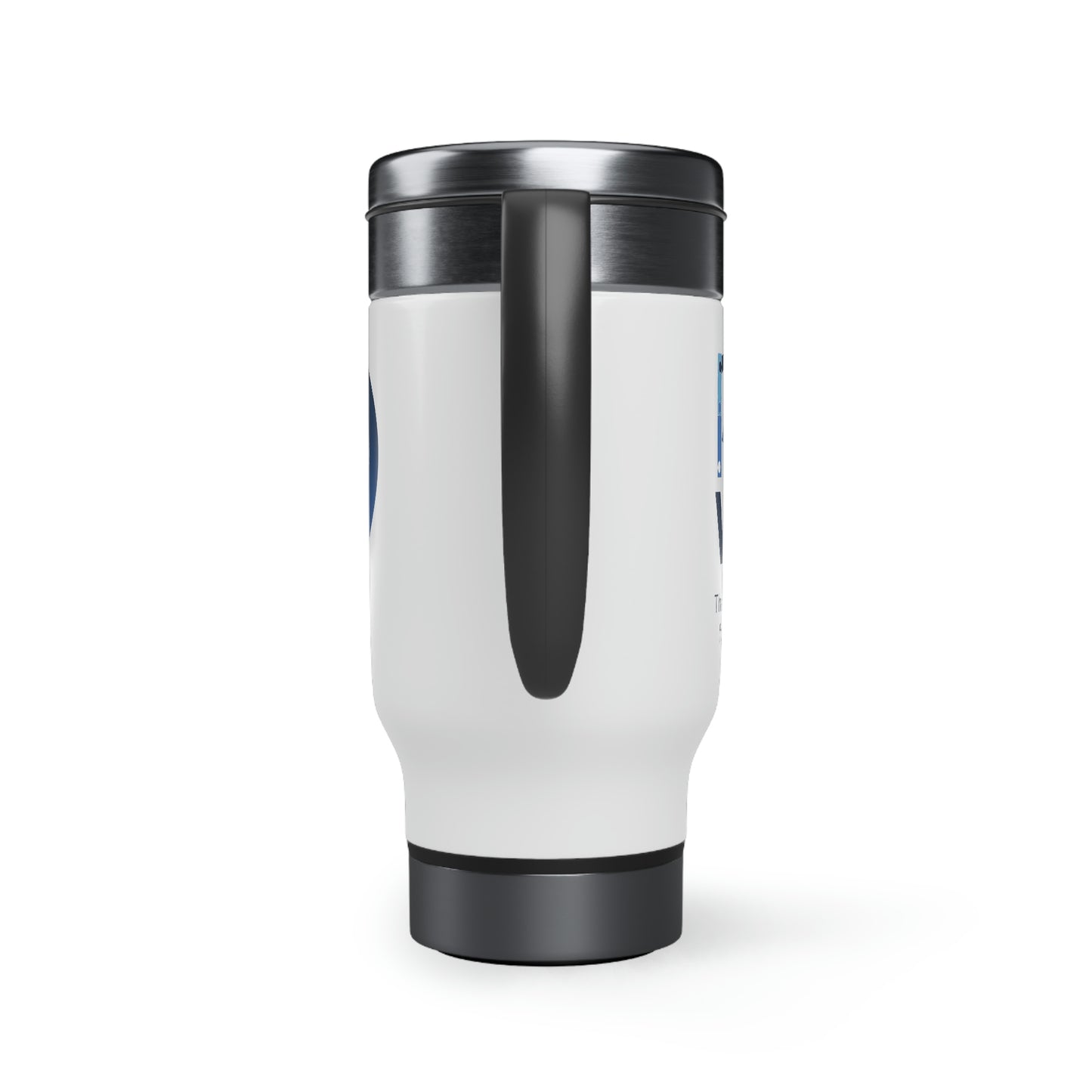 L. PZLS WRLD Stainless Steel Travel Mug with Handle, 14oz