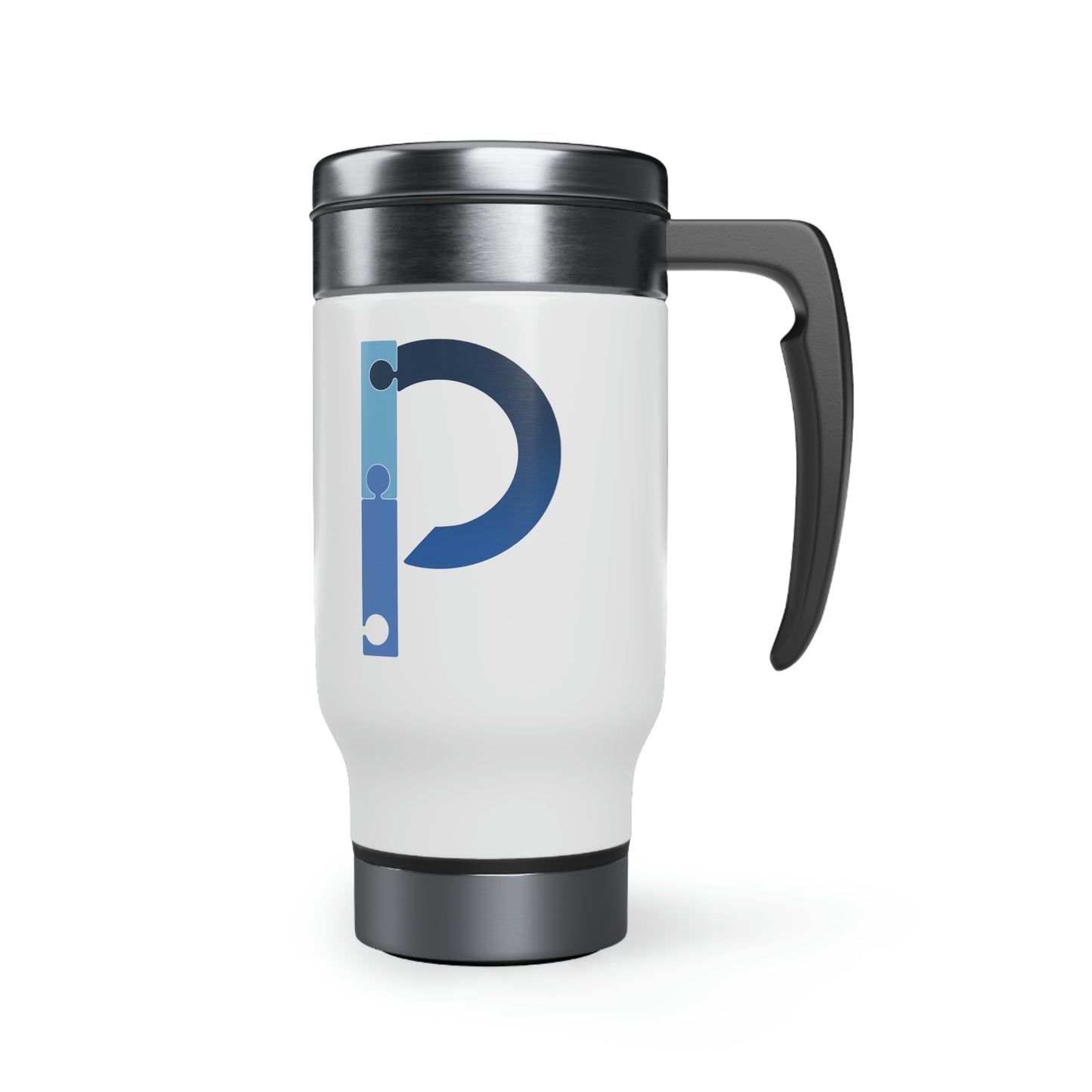 L. PZLS WRLD Stainless Steel Travel Mug with Handle, 14oz
